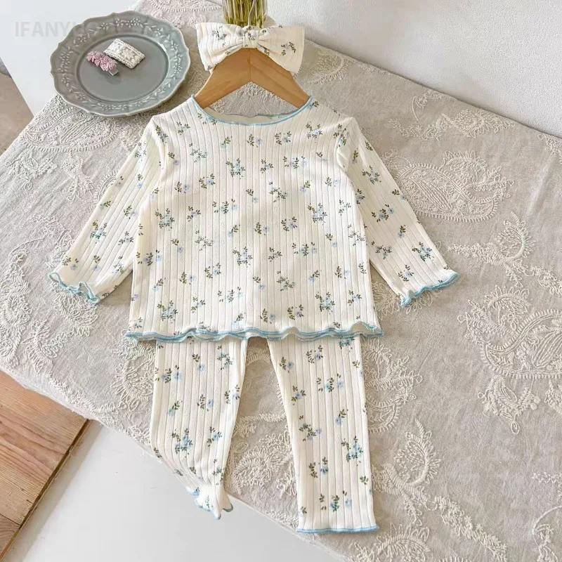 Girls Floral Pajama Set 4
