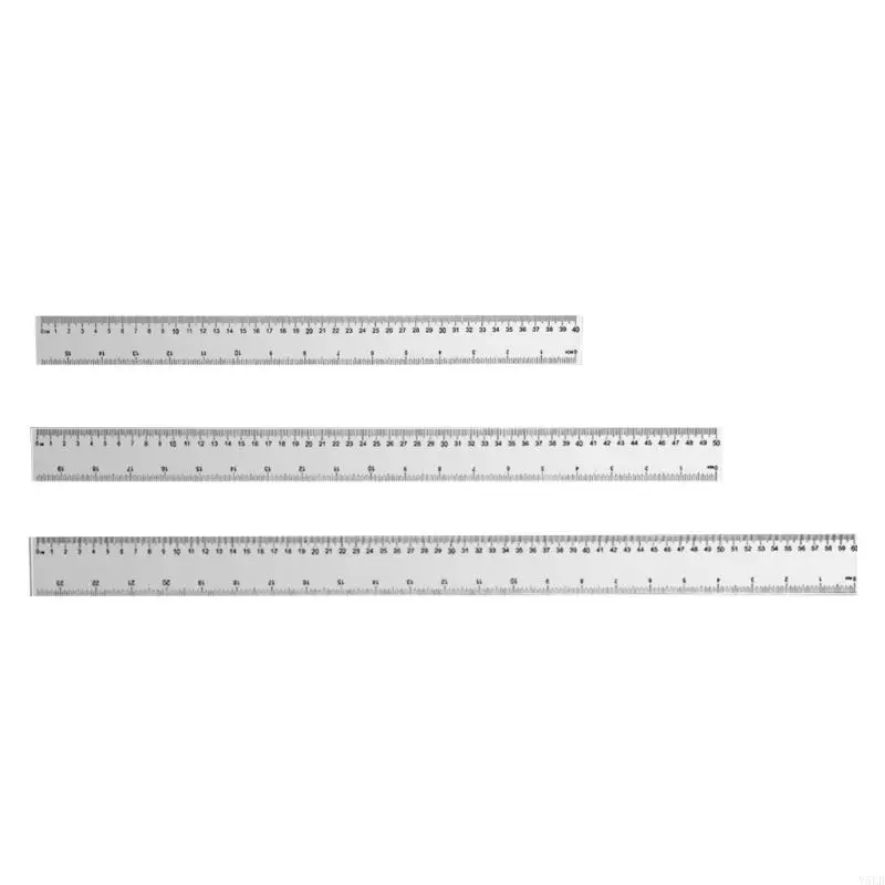 Y5LB 3Pieces Shatterproof Rulers Non Slip Safe Rounded Corners Student Measuring Tool