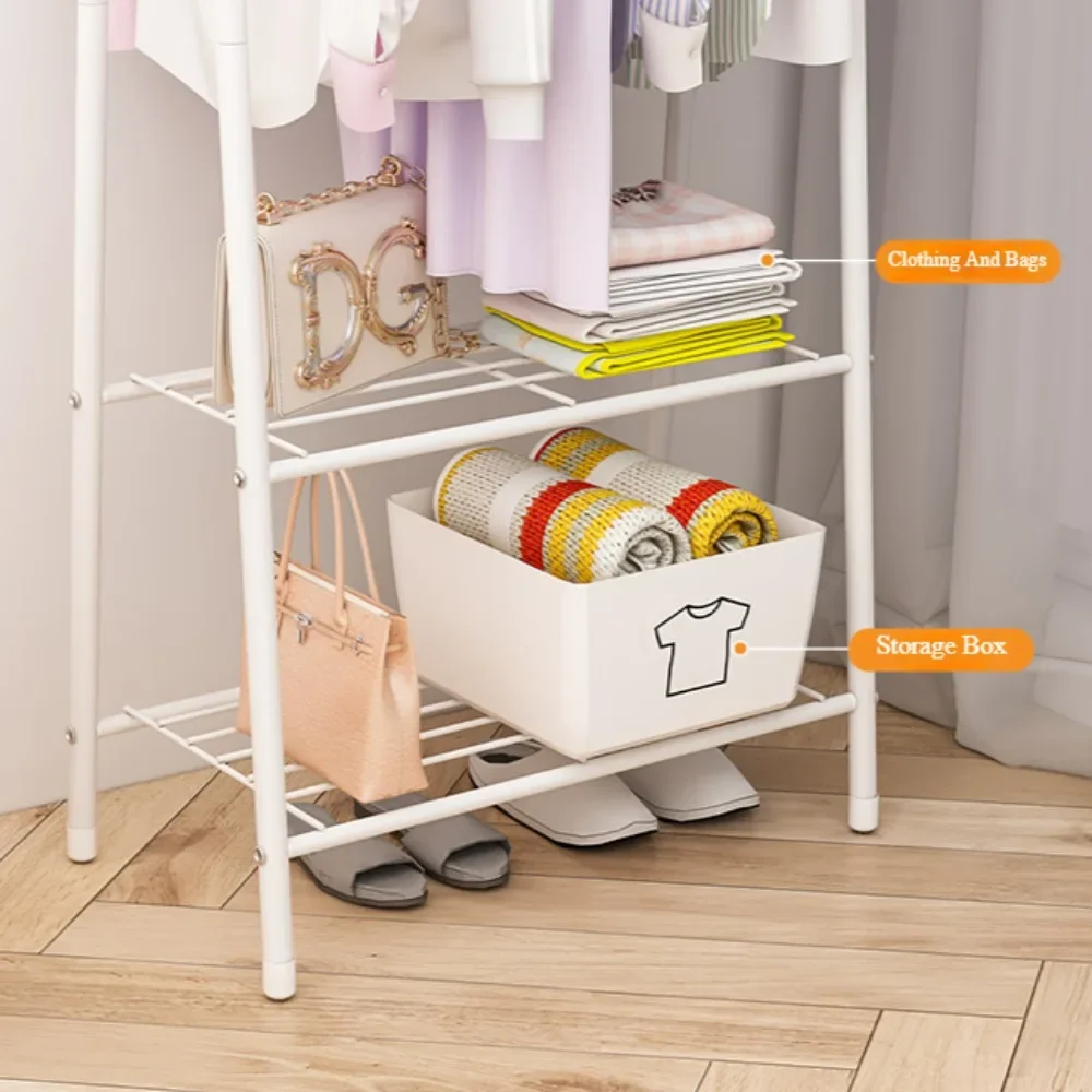 Bedroom Mobile Clothes Hanger Floor Mounted Creative Hat Rack Portable Triangle Clothes Racks With Wheel Household Storage Shelf