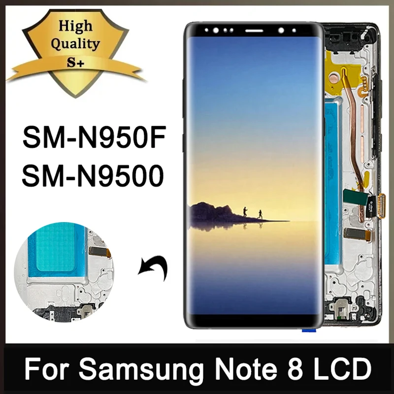 Note 8 Display Screen With Frame For Samsung Note8 N950F N950U N950W N950FD LCD Display Touch Screen Digitizer Assembly