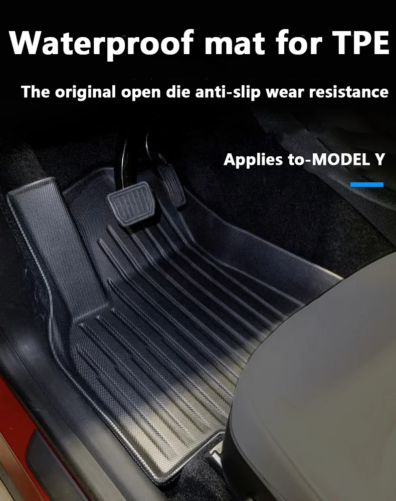 for tesla model y TPE material wear resistant foot car mats sets