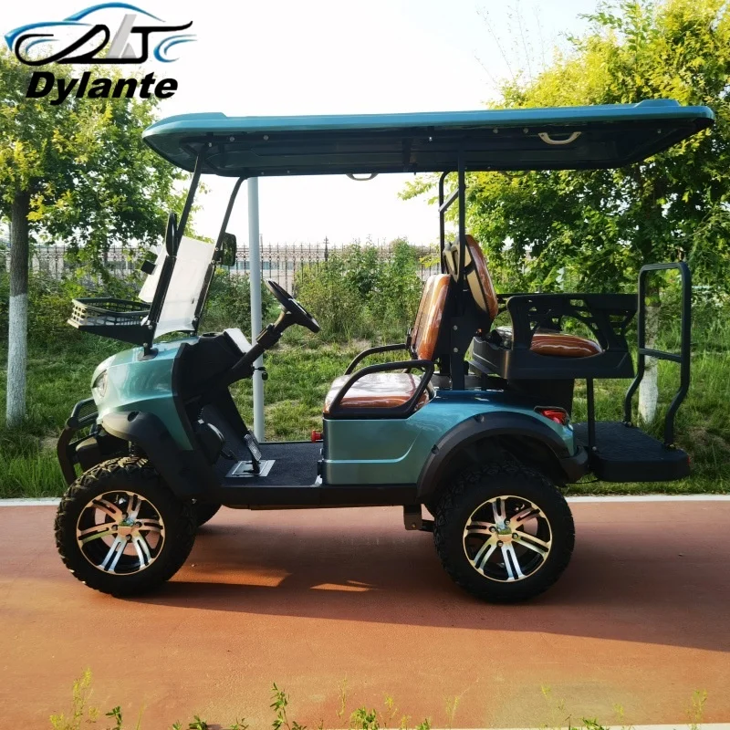

Electric Golf Cart Cheap Prices Buggy Car With Chair Black Leather With Headrest + 2-Point Retractable Safety Harness Golf Cart
