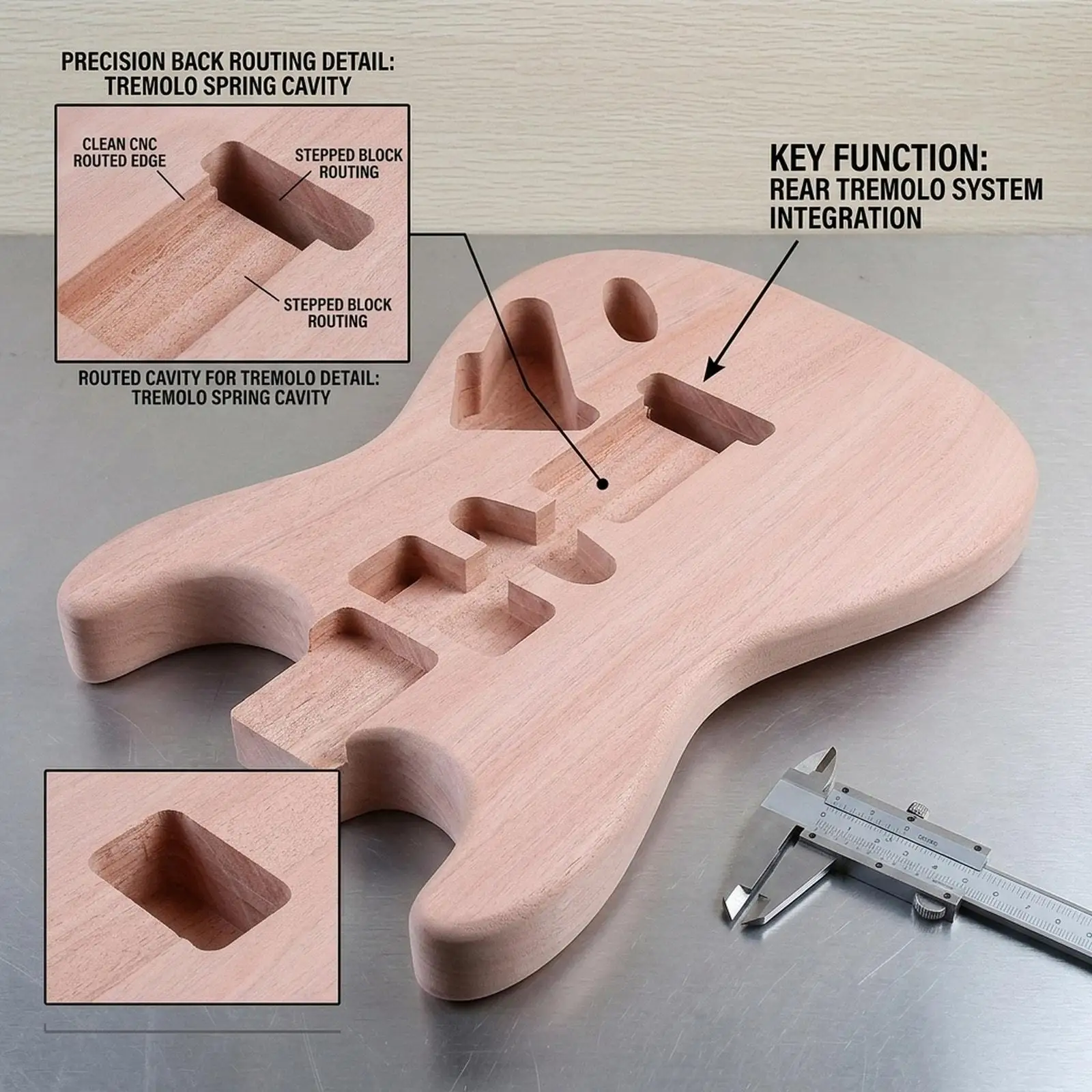 

Enhanced Resonance DIY Electric Guitar Body Wood Blank for Pickup Electric Guitars Assembly Projects