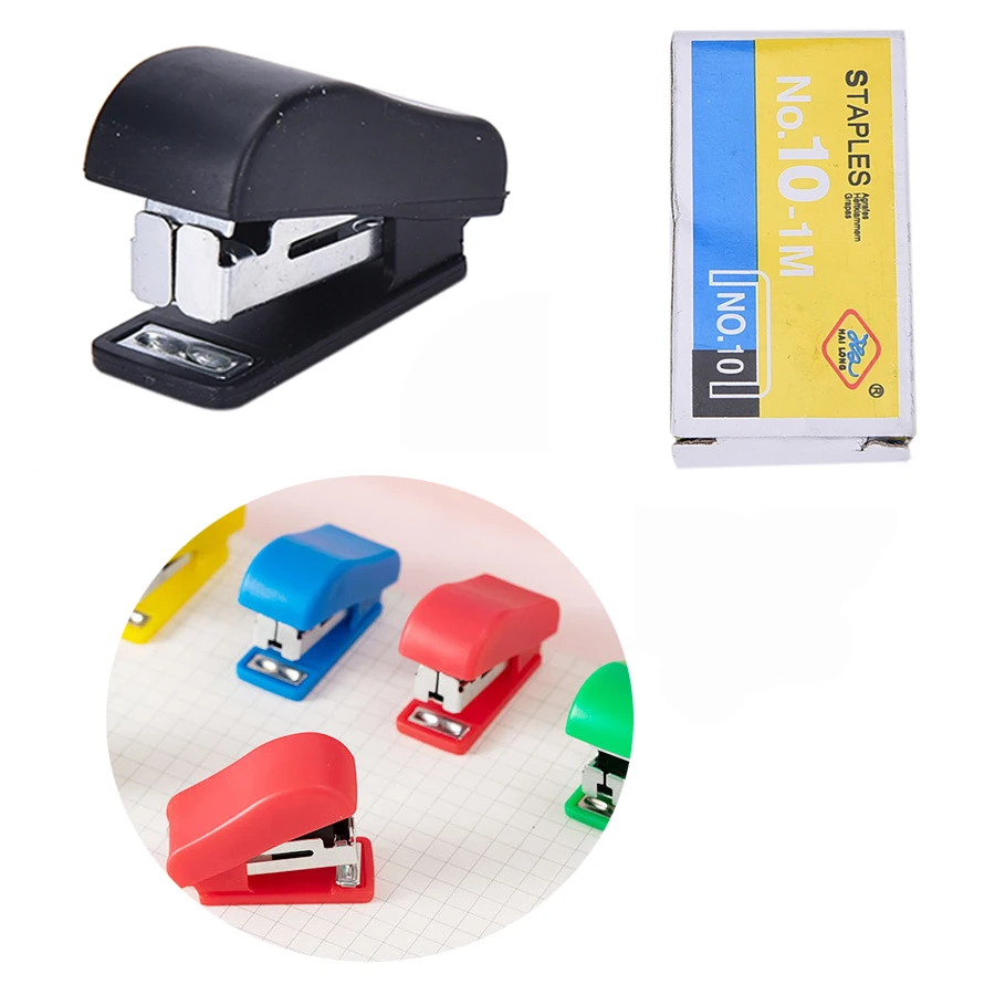 Super Mini Stapler Home Office Paper Document Bookbinding Machine Tool & Staple