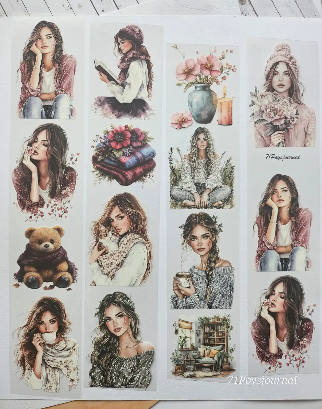 1 Loop 71Poysjournal Vintage Endless Fun Girl Washi PET Tape Creazione di carte fai da te Scrapbooking Adesivo decorativo