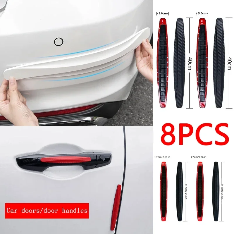 

8Pcs Large/Small Size Car Bumper Protector Strip Guard Corner Protection Strips Scratch Protector Crash Blade Anti-Collision