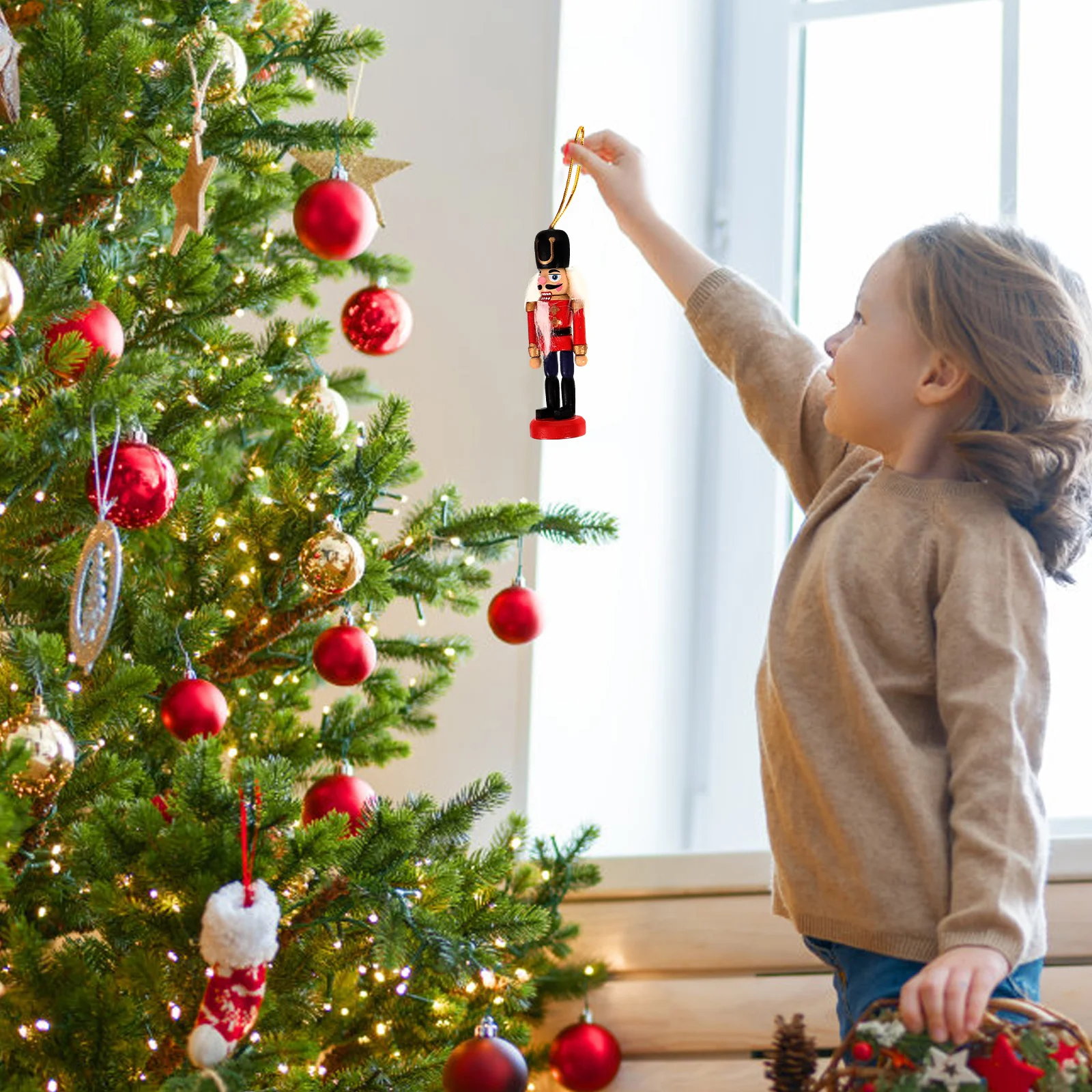 

6pcs Nutcracker Pendants Wooden Hanging Ornaments Christmas Tree Decor Party Supplies Wood Nutcracker Decorations Xmas Tree