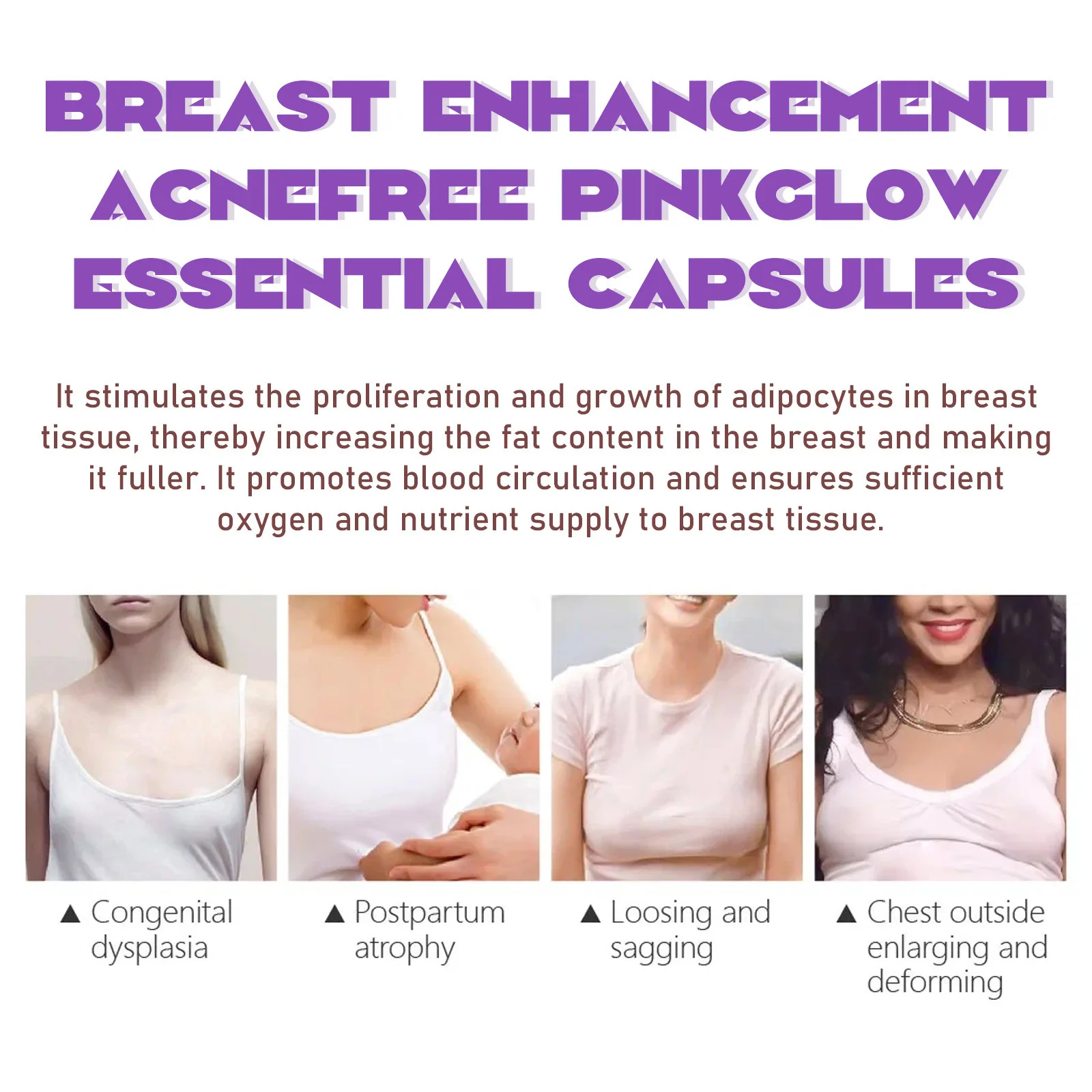 Breast Enlargement Capsules Apply To The Breasts for Plumping Firming Plump Moisturizing Breast Care Capsules Plump Firm EELHOE