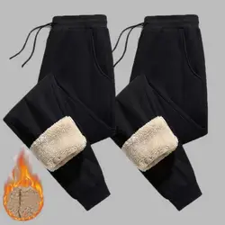 Winter Fleece Pants Men 2023 Lambswool Warm Thick Casual Thermal Sweatpants Male Trousers Brand High Quality Fashion Men Joggers