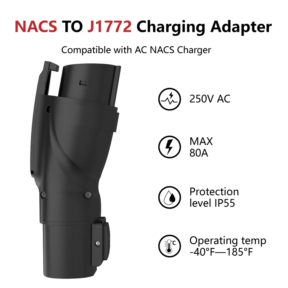Tesla to Type1 Electric Vehicle Adapter 240V 80A Max for Tesla Model 3 S X Y Level 1 Level 2 Charging Station