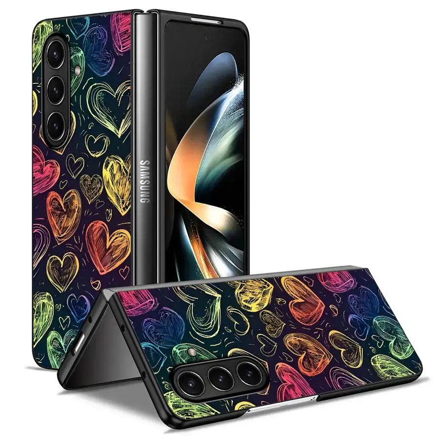 

Чехол Love Cartoon Graffiti Design для Samsung Galaxy ZFold3 ZFold6 Z Fold 7, 6, 5, 4, 3 ZFold5, ZFold4, ZFold7, задняя крышка телефона