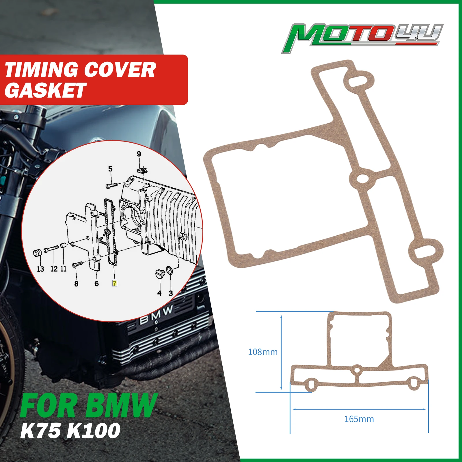 For BMW K75 K100 K100RS K589 K569 K41 Timing Cover Seal Motorcycle Accessories Outer Timing Case Gasket