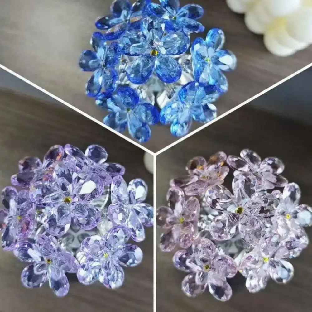 Creative Crystal Hydrangea Sculpture Reflect Colorful Hydrangea Bouquet Ornaments Small Handmade Crystal Hydrangea Mother's Day