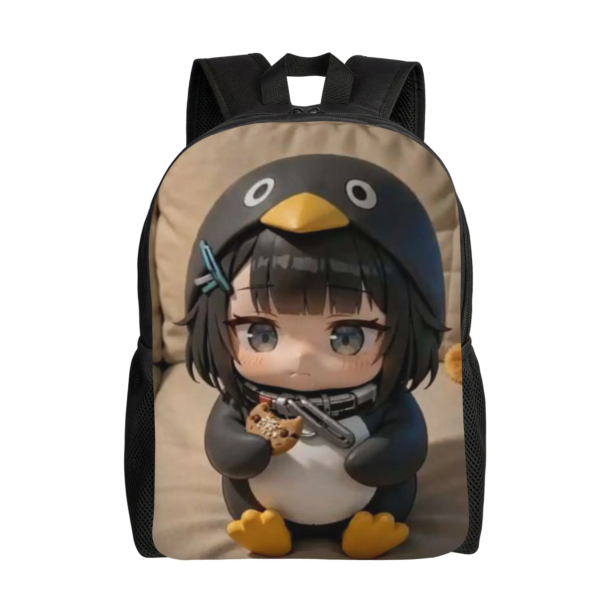 Back to school season Gugu Gaga Penguin Anime Girl With Choker Knapsack  Unisex Light Backpack