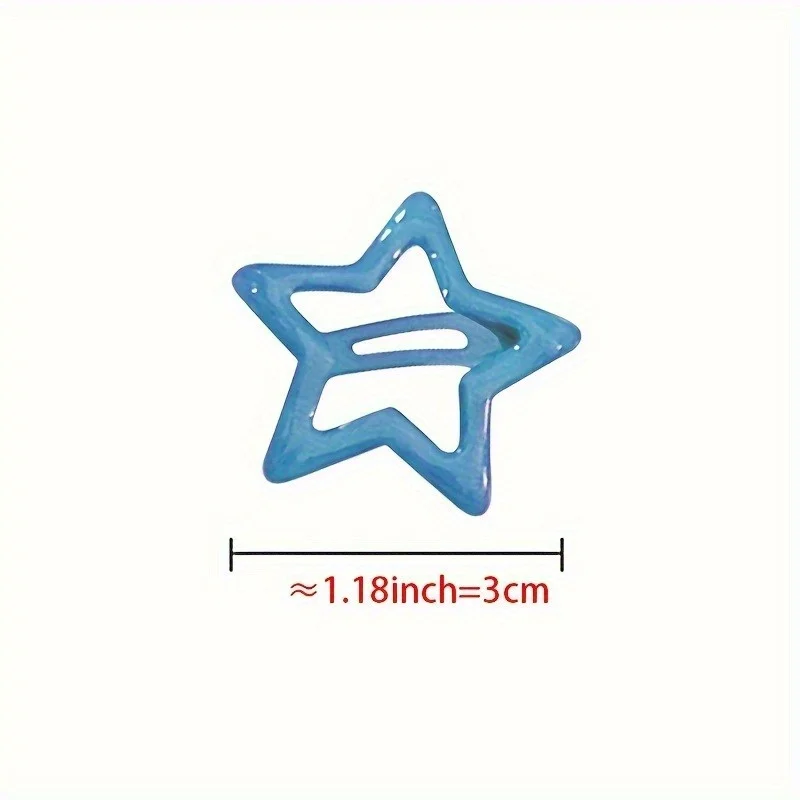 20 Stück Blaue Serie Fünfzackige Stern-Haarspangen Dopamin Kleine Clips Haaraccessoires für Frauen Stirn-Pony-Clips Haarnadeln Seitenclips – Detail 3