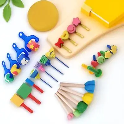

30Pcs Sponge Painting Tools Set Creative Durable Drawing Brushes for Preschool Kindergarten Art Sponge Drawing Tools