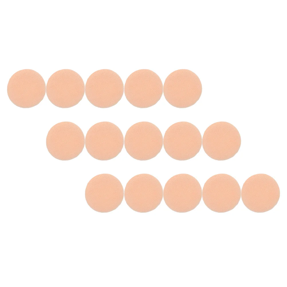 

15pcs Rounded Makeup Powder Soft Cotton Puff For Face Blending Smooth Application Supple Loose Powder Applicator
