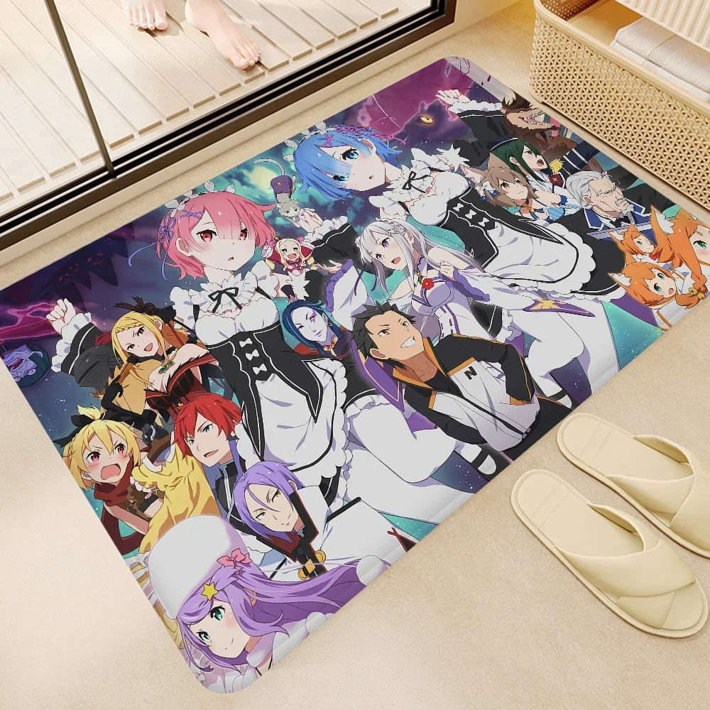 ري زيرو أنيمي غرفة الحصير الرجعية متعددة الاختيارات غرفة المعيشة المطبخ البساط عدم الانزلاق ترحيب البساط #1