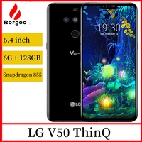 LG V50 ThinQ 4G LTE 5G Cell Phone 6.4' 6GB +128GB ROM Dual Front Triple FingerprRear Camera Unlocked Original Mobile Phone