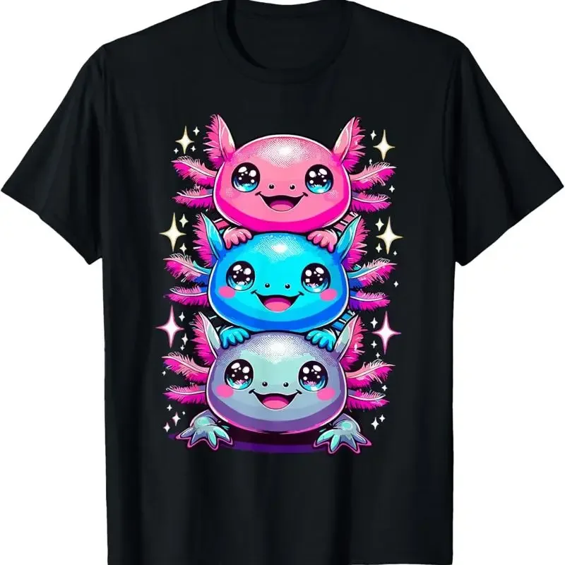 

Аксолотль Красивая красочная художественная футболка Аксолотль