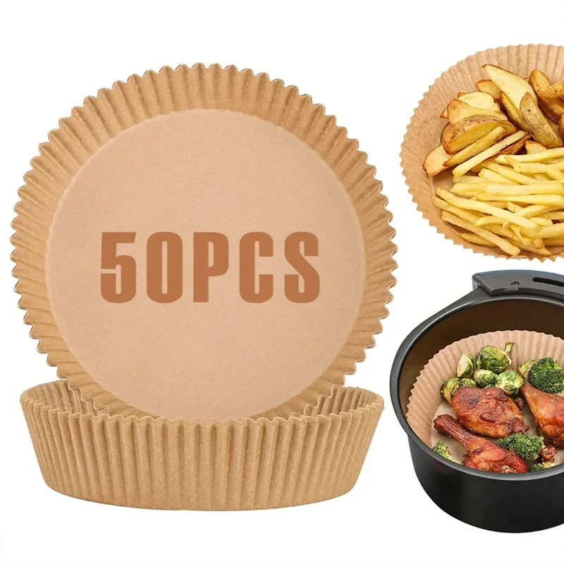 

Air Fryer Disposable Paper Liner Non-Stick Baking Mat Steamer Round Air Fryer Liner Oil-proof AirFryer Paper Kitchen Accessories