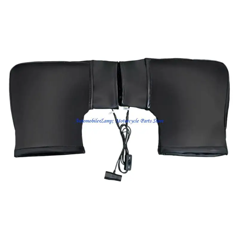 H7BD Adjustable Heated Motorcycle Hand Grips Rapid Heating System Rainproof PU Cover Anti Slip Texture Easy Mount Installation