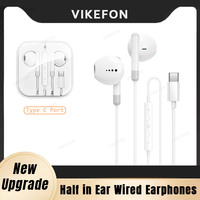 In Ear Wired Earphones Volume Control with Microphone Music Sports Headphones 3.5mm/USB-C For iPhone 16 15 Samsung S24 Xiaomi