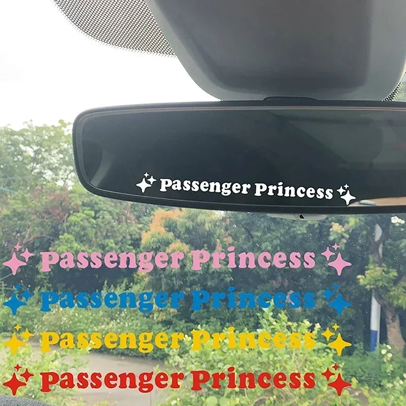 2Pcs Passenger Princess Star Mirror Decal Sticker Rearview Mirror Car Vinyl Decoration Funny Car Accessories