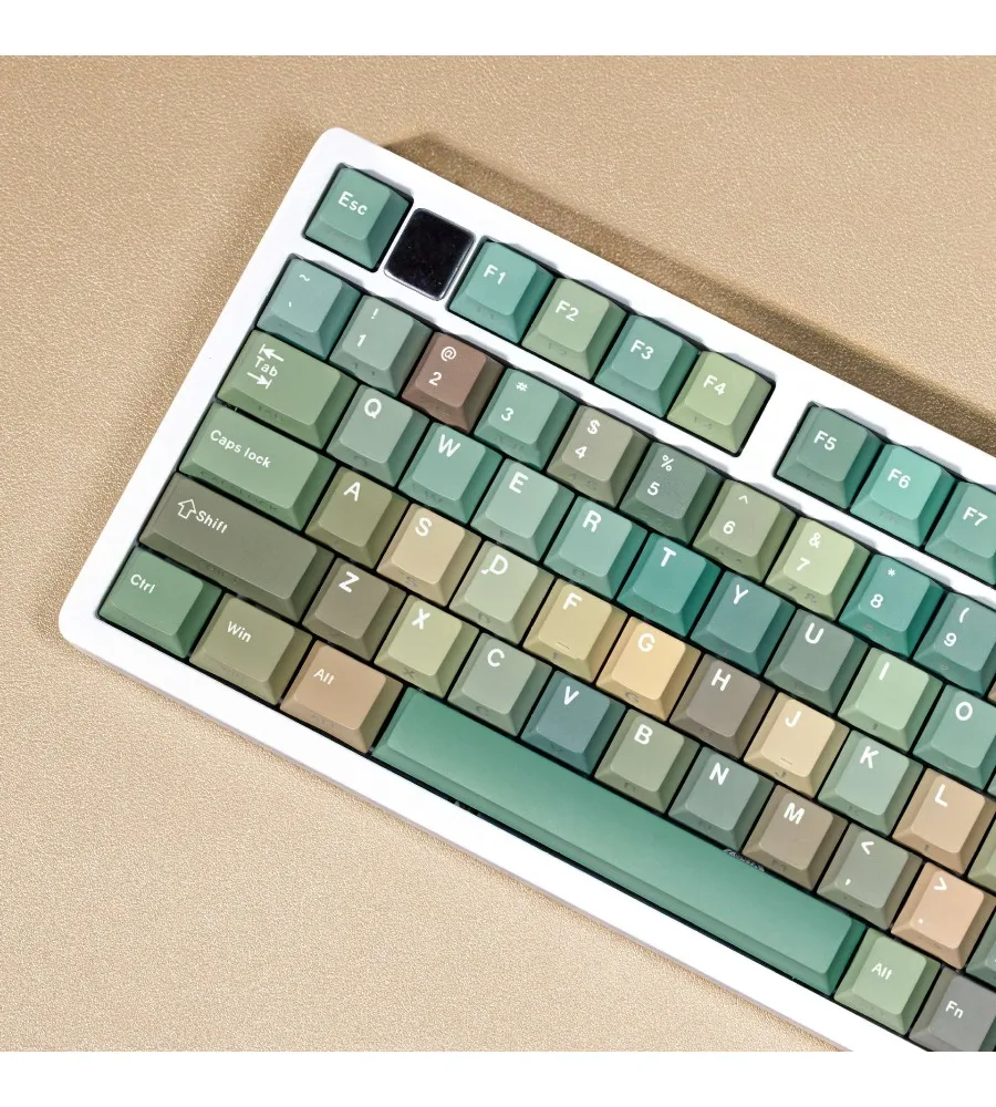 Forest double engraving light transmission Pbt original full set of keycaps Korean Russian Thai European small language Wooting