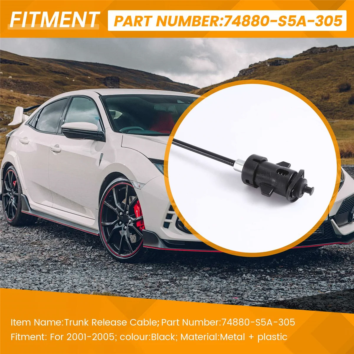 Kofferraum deckel-Entriegelung kabel Kraftstoffdeckelöffner-Entriegelung kabel für Honda Civic 2008-2010 74880-s5a-305