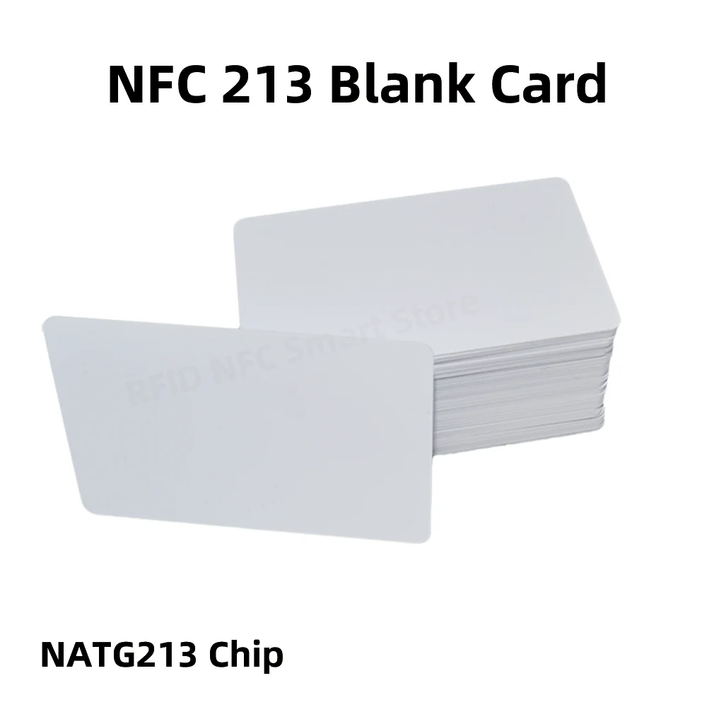 NFC NTAG 213 Blank Card PVC 13.56MHz Waterproof 144Bytes NFC Business RFID NTAG 213 Card Anti-counterfeiting Link