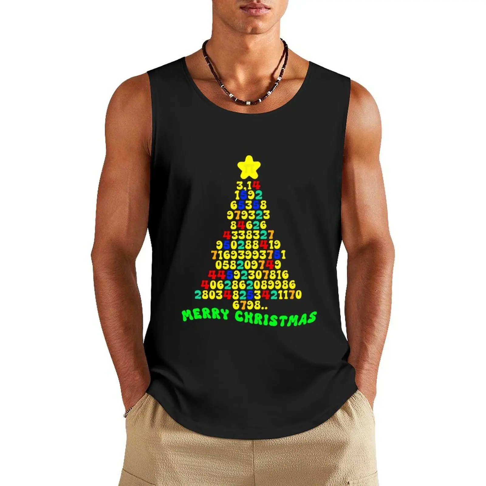 

Pi Christmas Tree Tank Top gym clothes for man training weight vest Bodybuilding shirt