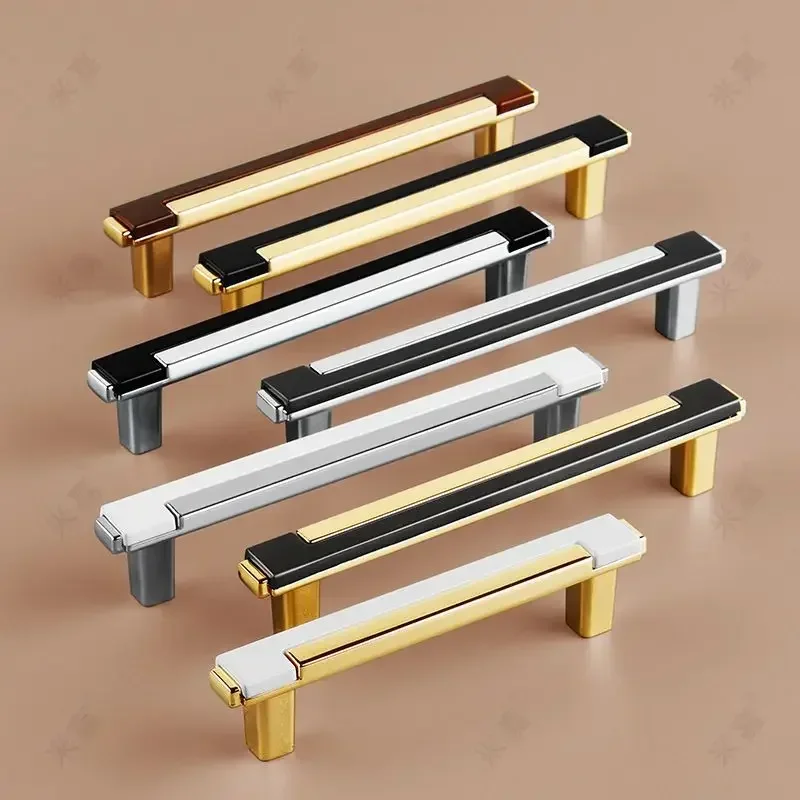 Luxe Moderne Minimalistische Garderobe Deur Splicing Handvat Nordic Lade Kast Handvat Zwart Goud Europese Enkel Gat
