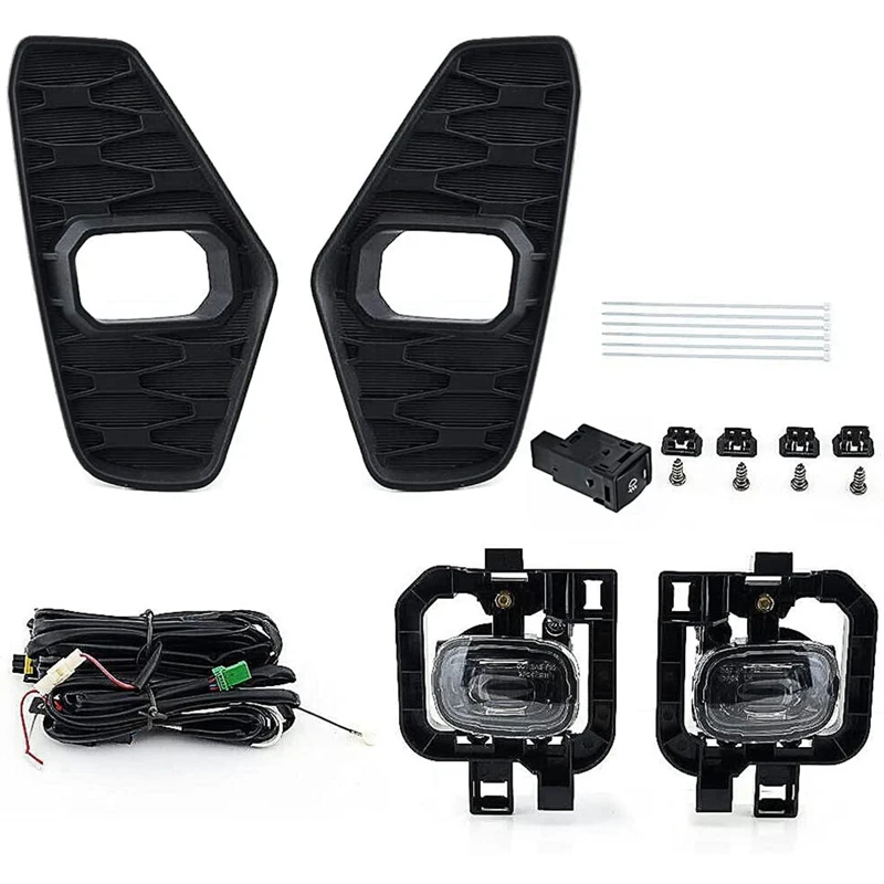 

LED DRL Fog Light Fog Lamp Cover Grill Harness Switch For Nissan Navara Nueva Facelift Pro-4X 2021