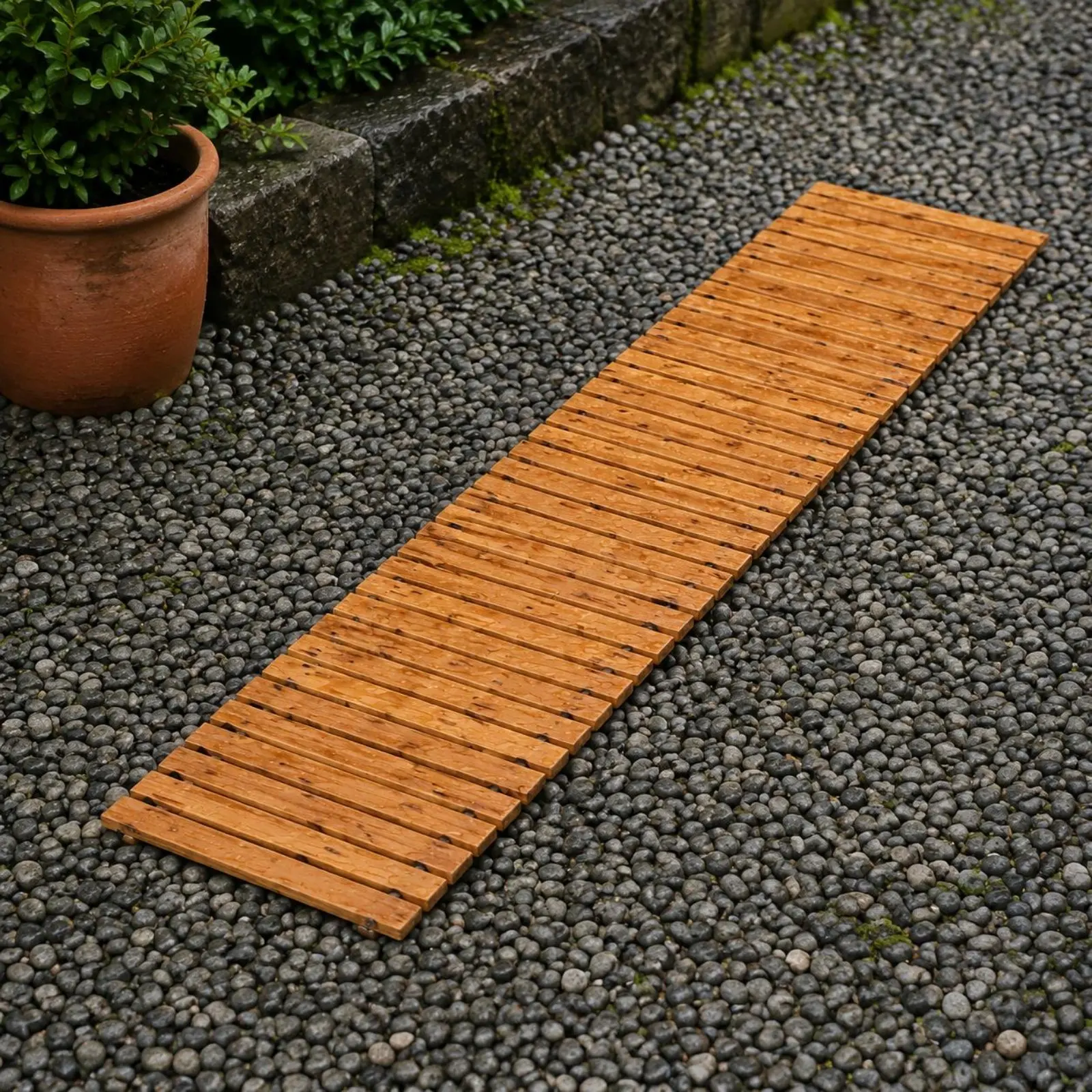 

Wooden Garden Path Easy to Place Wooden Pathway Portable Walkway Panel Anti-Slip Cedar Boardwalk No Assembly for Wedding Party
