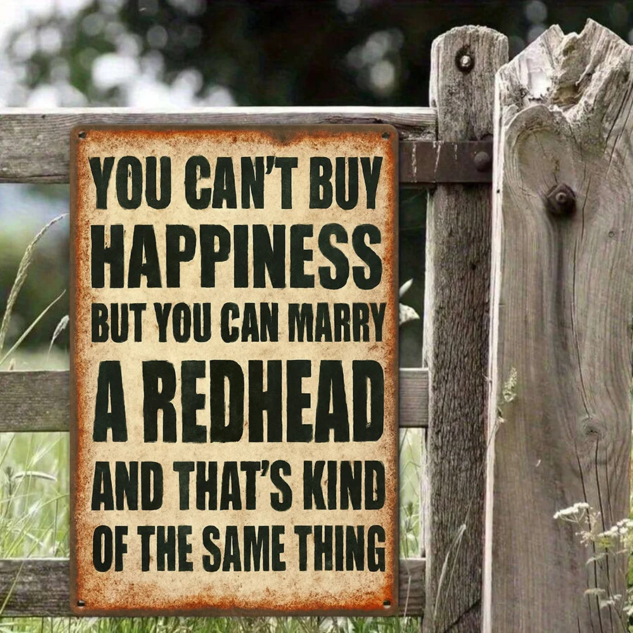 Funny Redhead Marriage Humor Metal Wall Sign - 12x8 Inch - 
