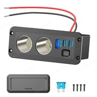 New Dual Cigarette Lighter Socket 78W 12V USB Outlet Dual USB-C PD & QC3.0 Car Charger Port with Switch for Bus Boat Marine RV