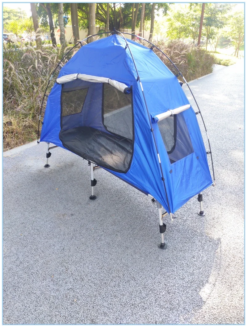 Outdoor fishing off the ground tent folding anti rainstorm single person camping double-layer lifting adjustment marching field