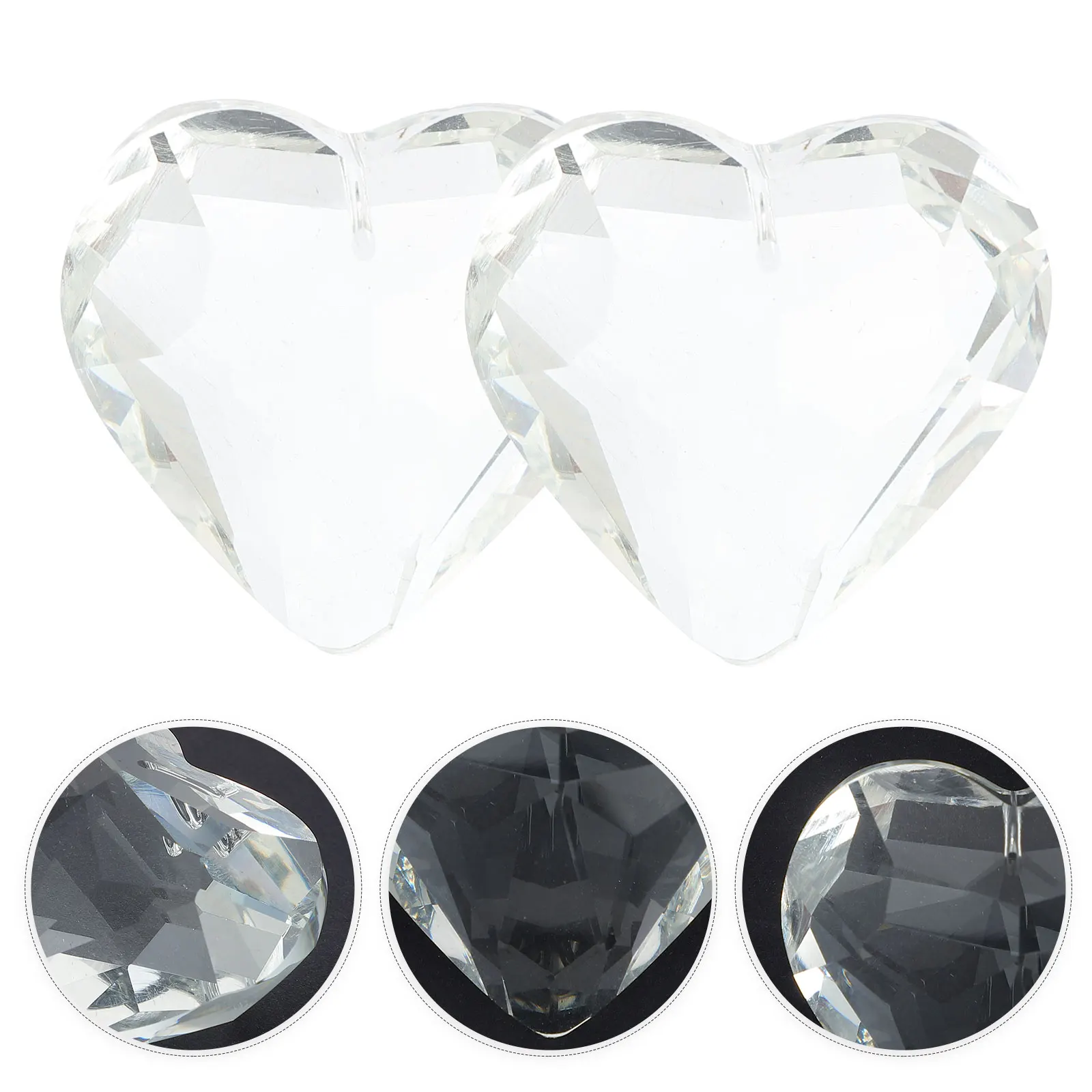 

2Pcs Heart Pendant Dazzling Lamp Decor Ceiling Fan Crystal Pull Chain Pendant Chain Pulls Home Charm Spruce Up Fans