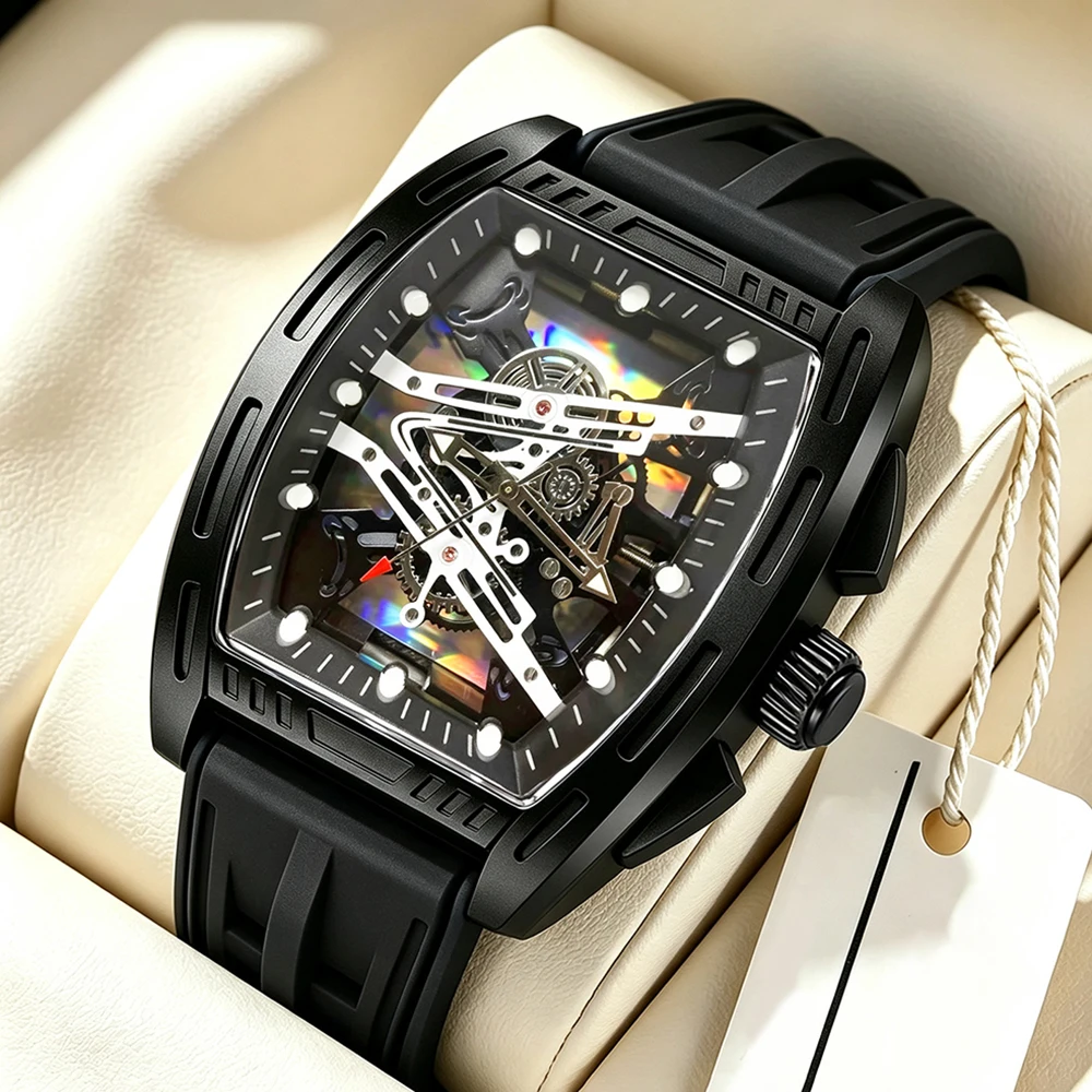1pc Men's Elegant Casual Watch Set, Unique Rectangular Dial Quartz Watch, Ideal Gift for Anniversaries & Daily Wear