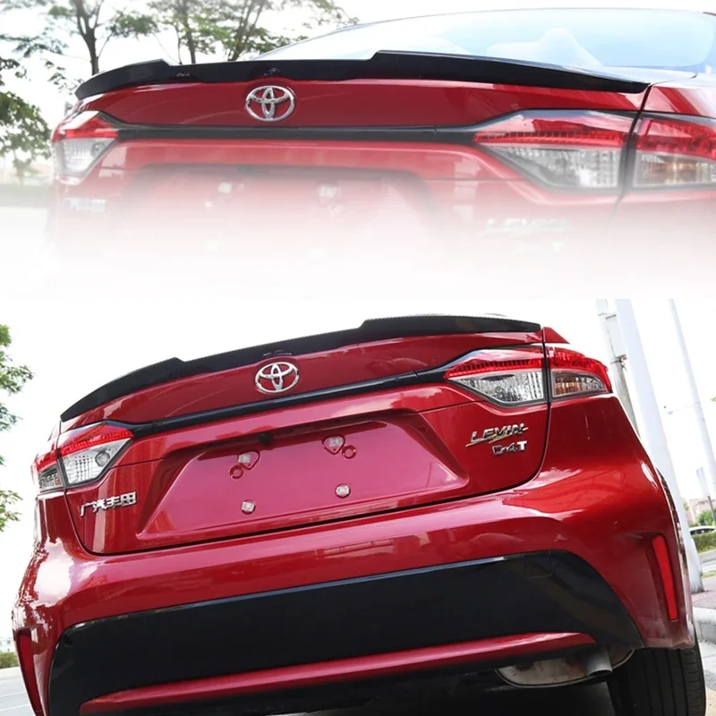 For Toyota Corolla 2019 ABS Material Car Rear Wing Unpainted Carbon Fiber Look Glossy Black Color Rear Spoiler