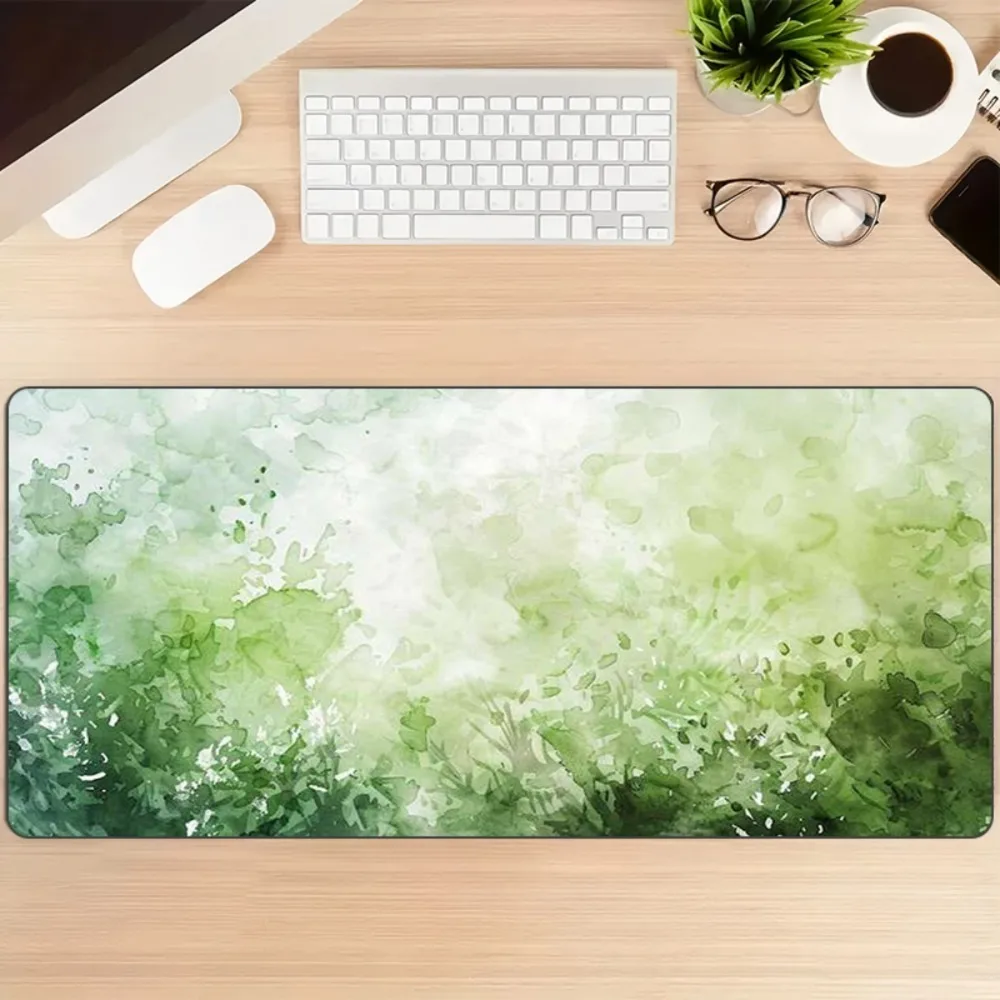 Gradually changing green watercolor design desktop/game table mat, suitable for computers and laptops PC components