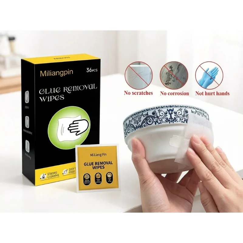 One-time tape removal wet wipes - suitable for double-sided tape, foam glue, easily remove adhesive marks on the surface
