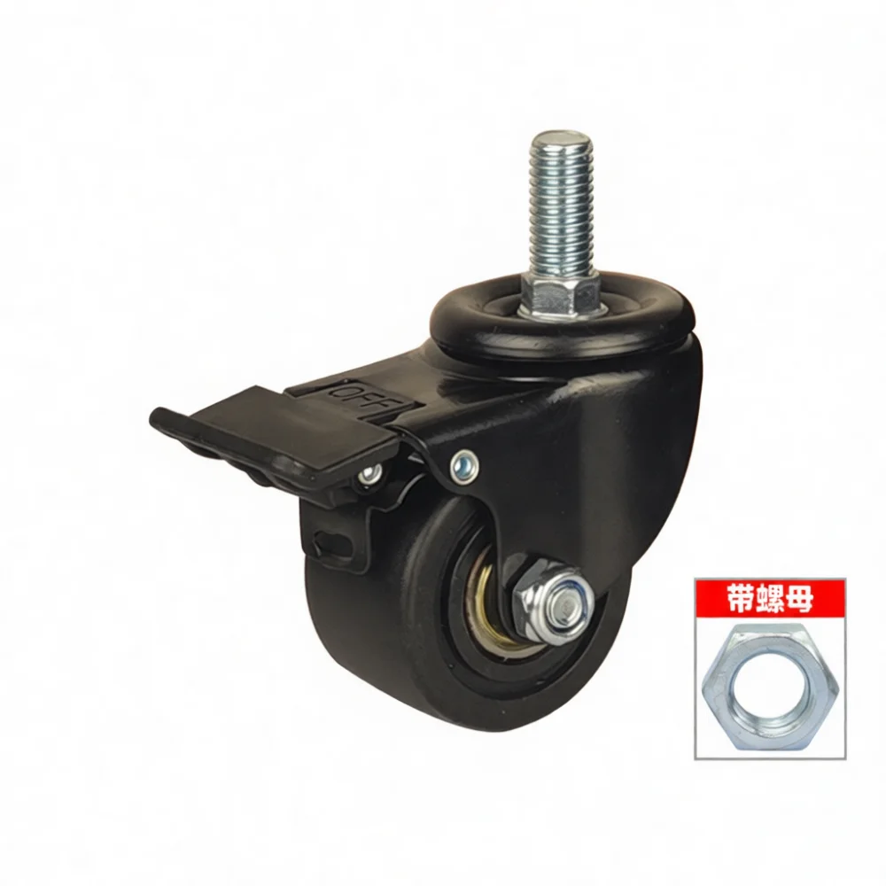 Industrial Caster Wheel Heavy Duty Nylon Swivel Brake Fixed Hardware Replacement Equipment Trolley Mover Furniture Parts