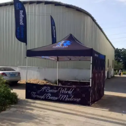 Exhibition Event tent Custom Printed Canopy Pop Up Foldable for Business Advertising  3X3M Oxford