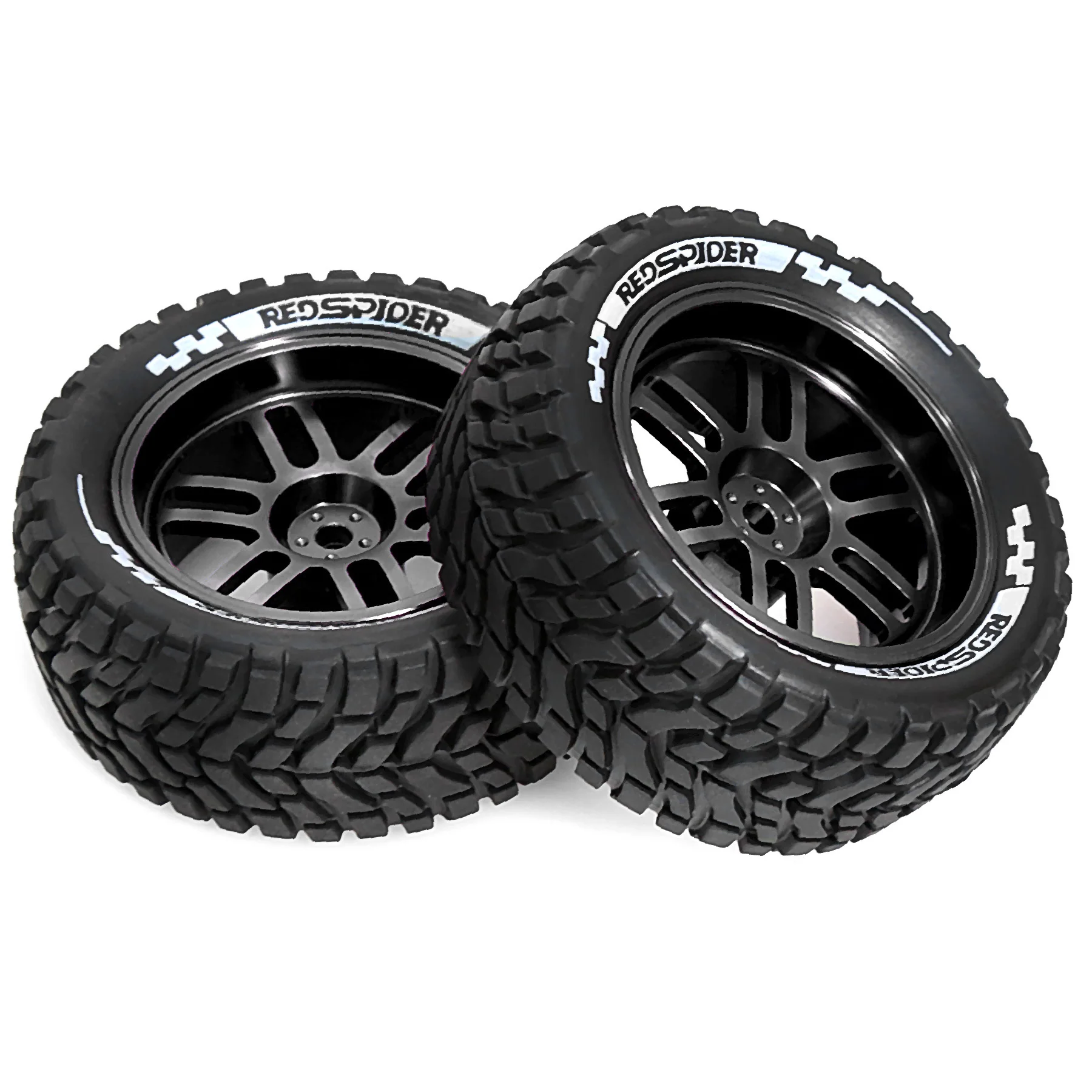 RED SPIDER 4Pcs 1/10 RC Metal Wheel Rims Rubber Rally Tires 12mm Hex Fit Tamiya TT02 XV01 94123 RC Racing Car Replacement Parts