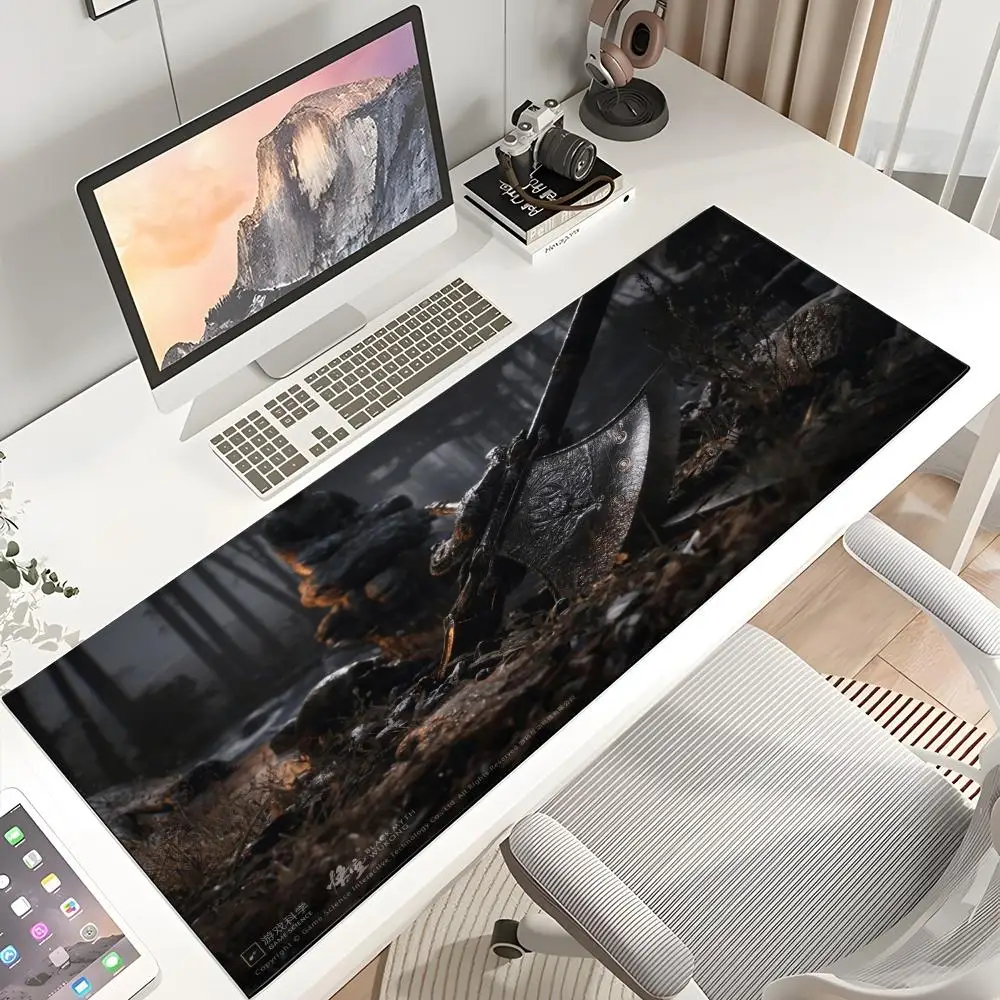 Black Myth Wukong Mouse Pad Large size gaming mouse pad 100x50 Pearlescent cm mouse pad anti-slip edge locking keyboard desk pad