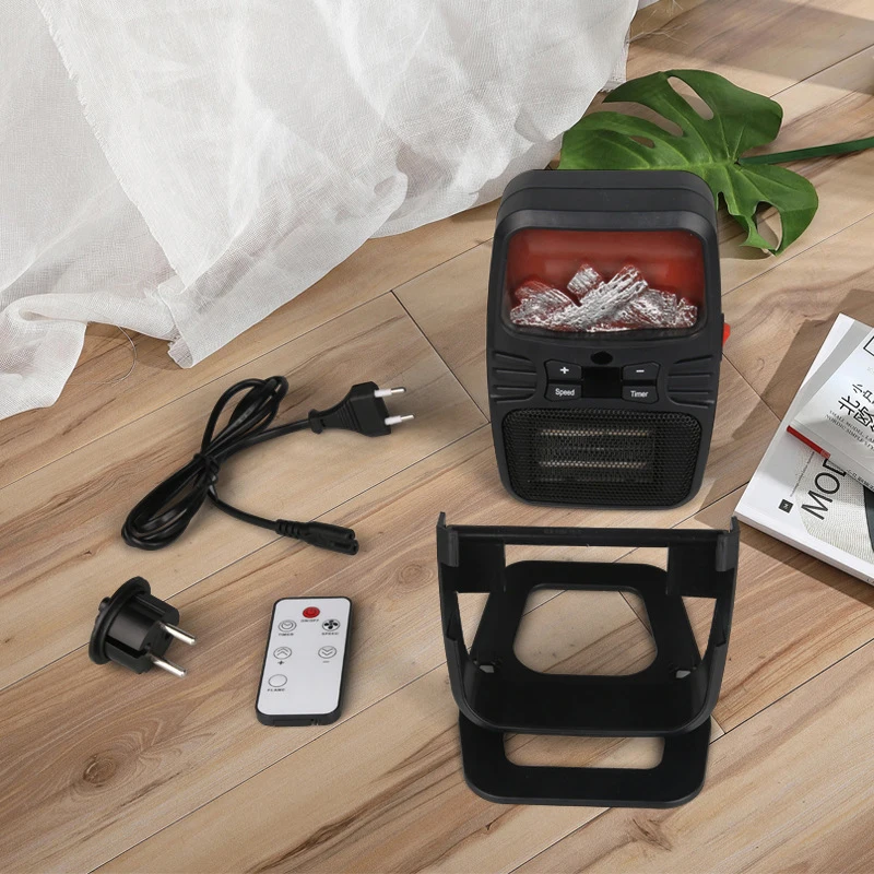 Pemanas Inframerah Listrik Konsumsi Rendah 500W Pemanas Linear Timer Layar Api Perapian Portabel Ruang Ruang Radiator Hangat