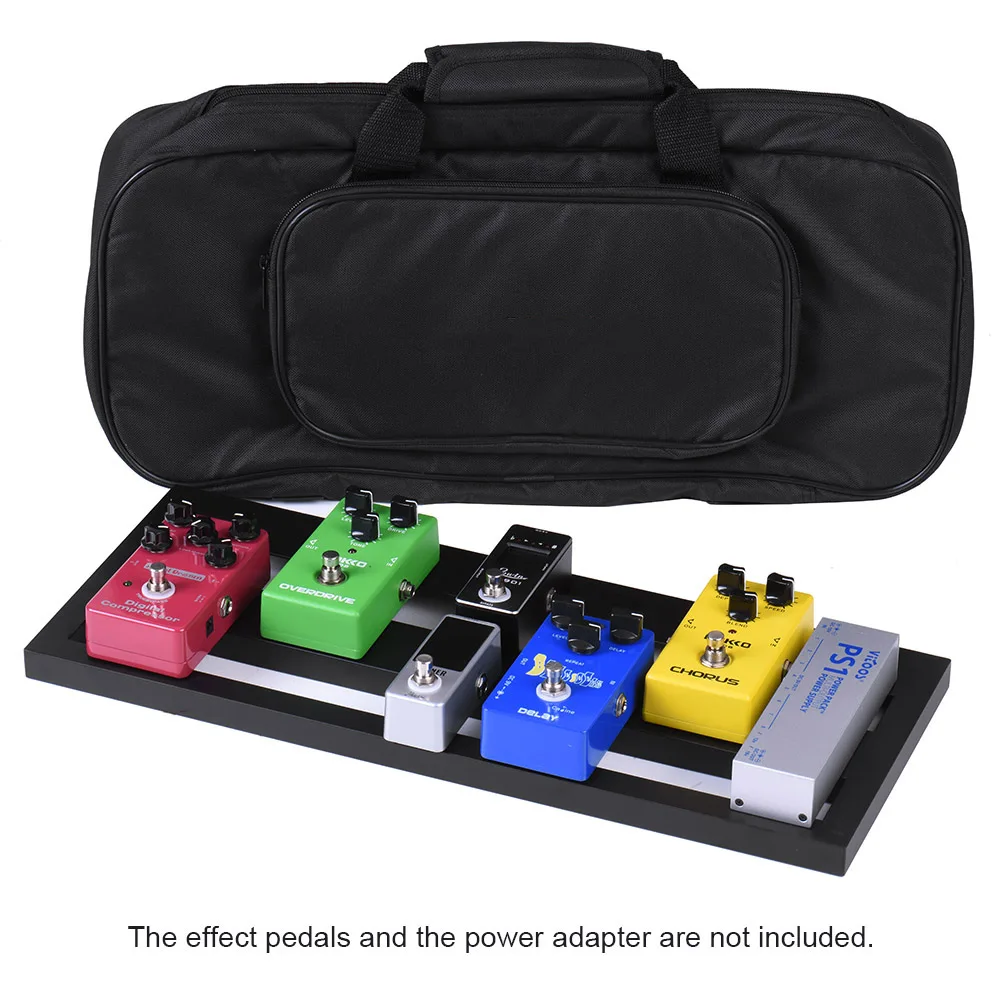 ammoon DB-2 Portable Guitar Pedal Board Aluminum Alloy with Carrying Bag Tapes Straps guitar accessories guitar pedal bag