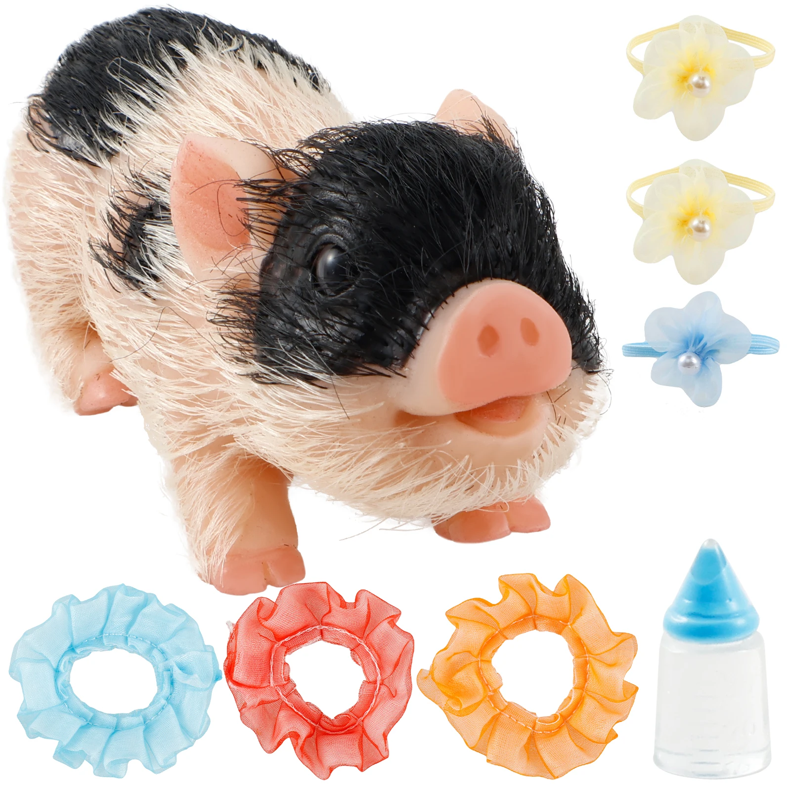 5In Silicone Pig Doll Toy Soft Lifelike Silicone Pig Doll Miniature Newborn Silicone Pig Interesting Full Silicone Body Pig Toys